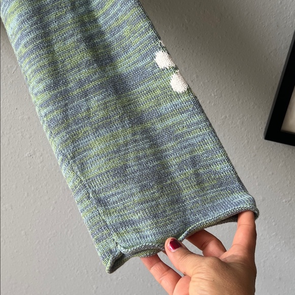 Cropped Green Daisy Knit Crop Top - Picture 4 of 6